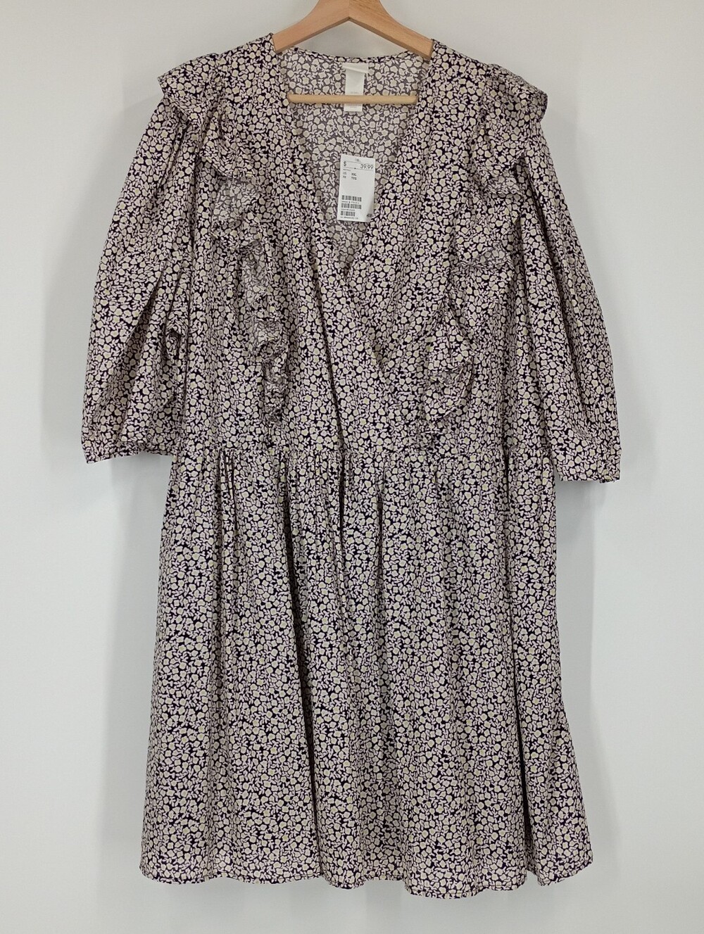 H&M Floral Ruffle Surplice Dress